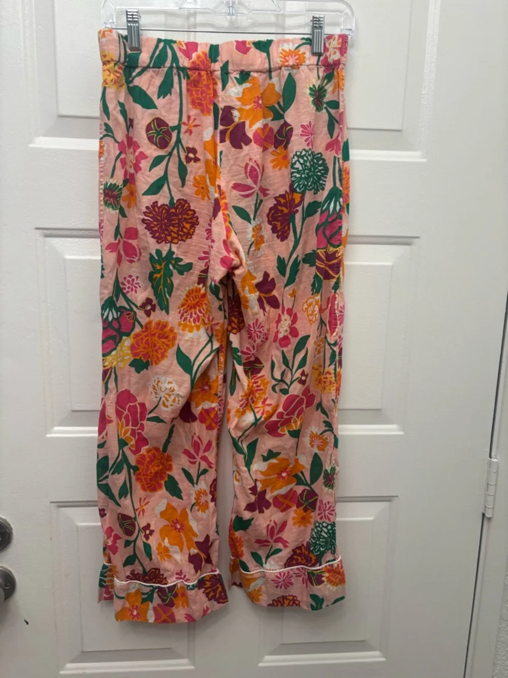 J. CREW Pink Orange Green Floral Lightweight Cotton Pajama Pants